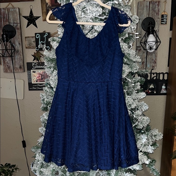 Sequin Hearts Dresses & Skirts - Elegant Blue Lace Dress